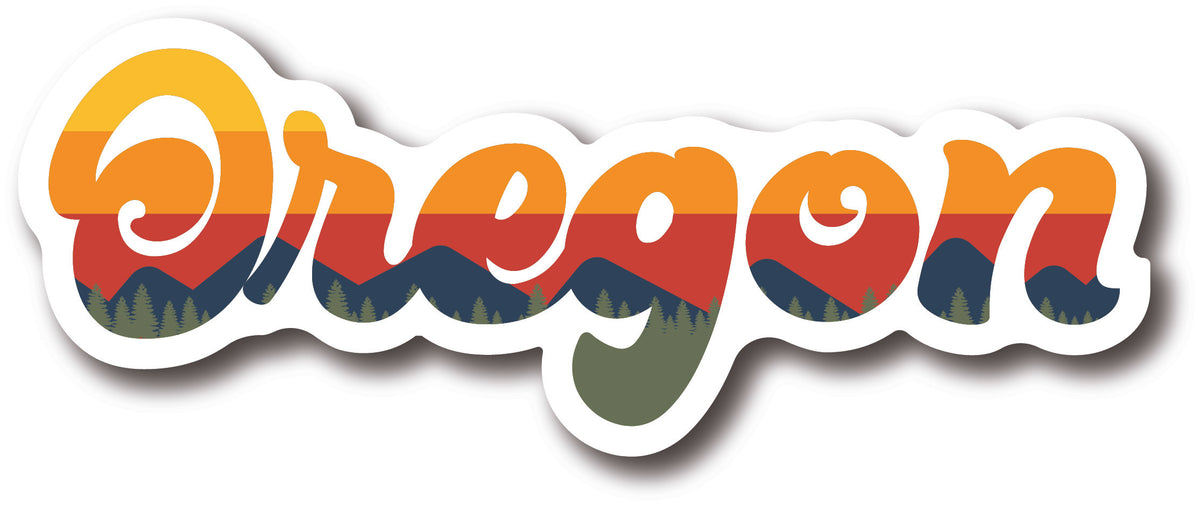 Oregon Retro Sunset Sticker