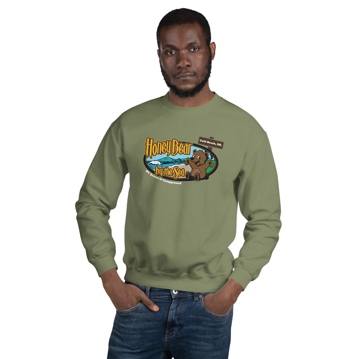 Honey Bear By the Sea Logo Unisex Crewneck Sweatshirt
