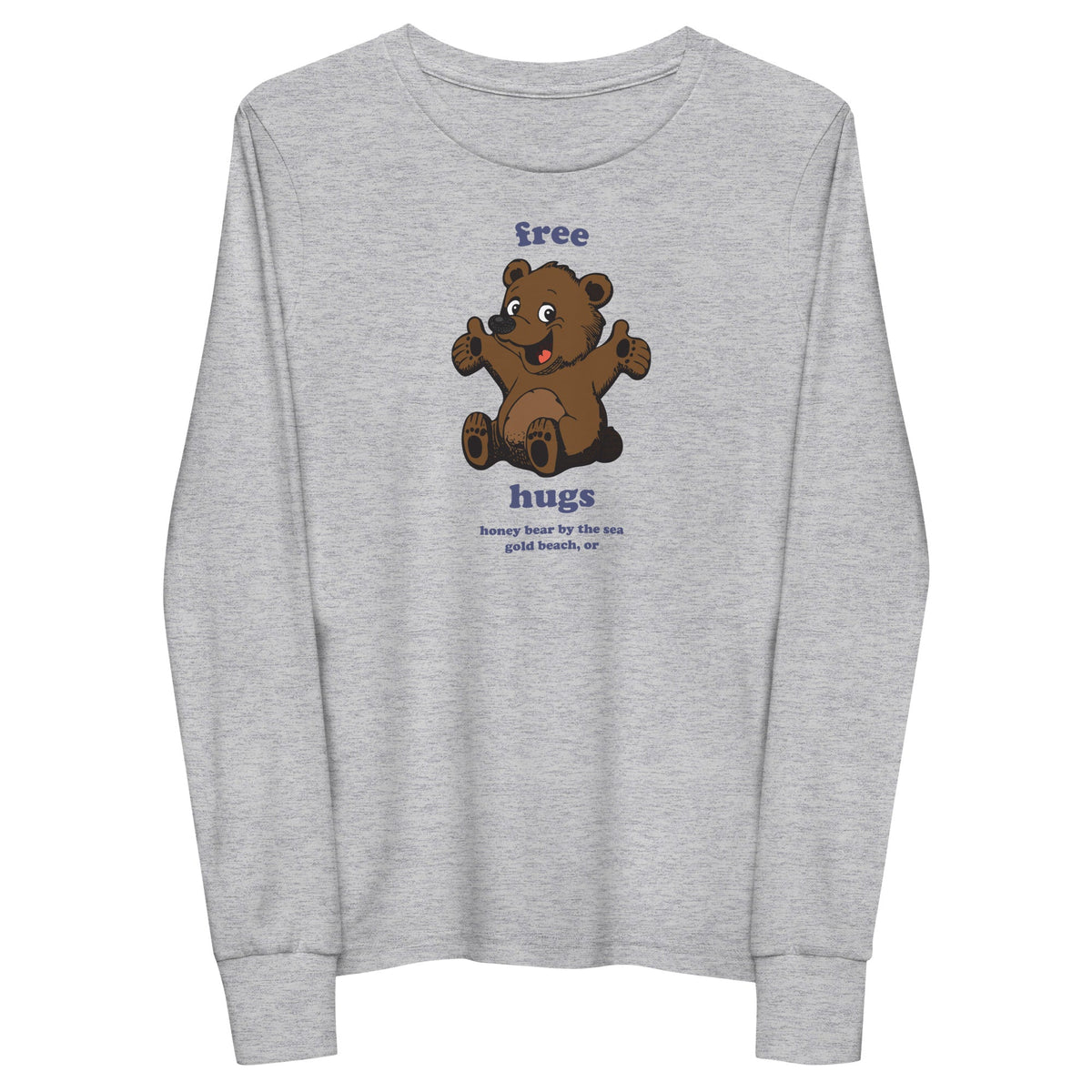 Free Bear Hugs Honey Bear By the Sea Youth Long Sleeve Tee