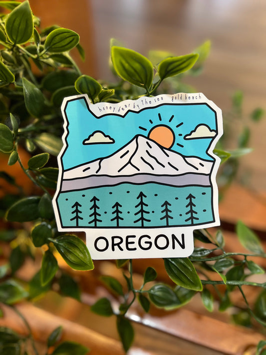 Oregon State Outline Scene Sticker