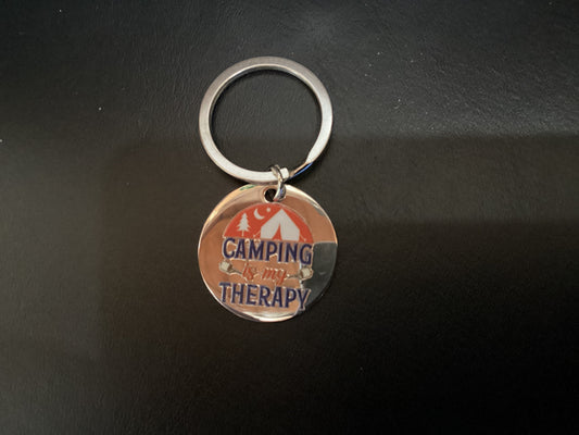 HB Camping is My Therapy Keychain