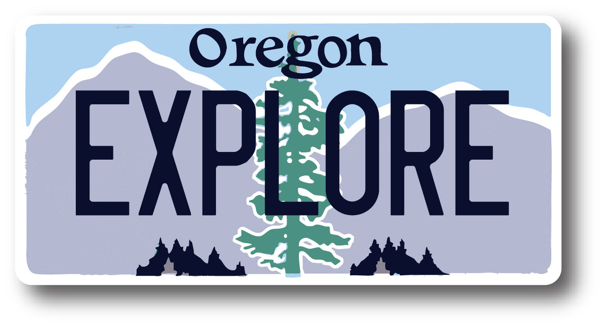 Oregon License Plate "EXPLORE" Sticker