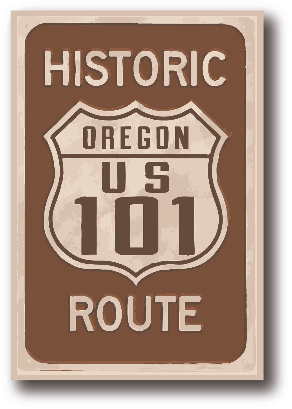 US 101 Oregon Sign Sticker