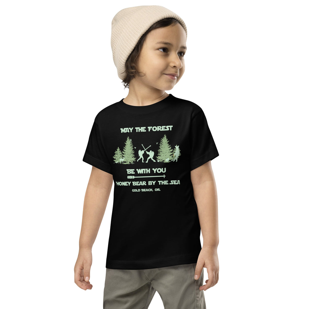 May the Forest Be With You Honey Bear By the Sea Gold Beach, OR Toddler Tee