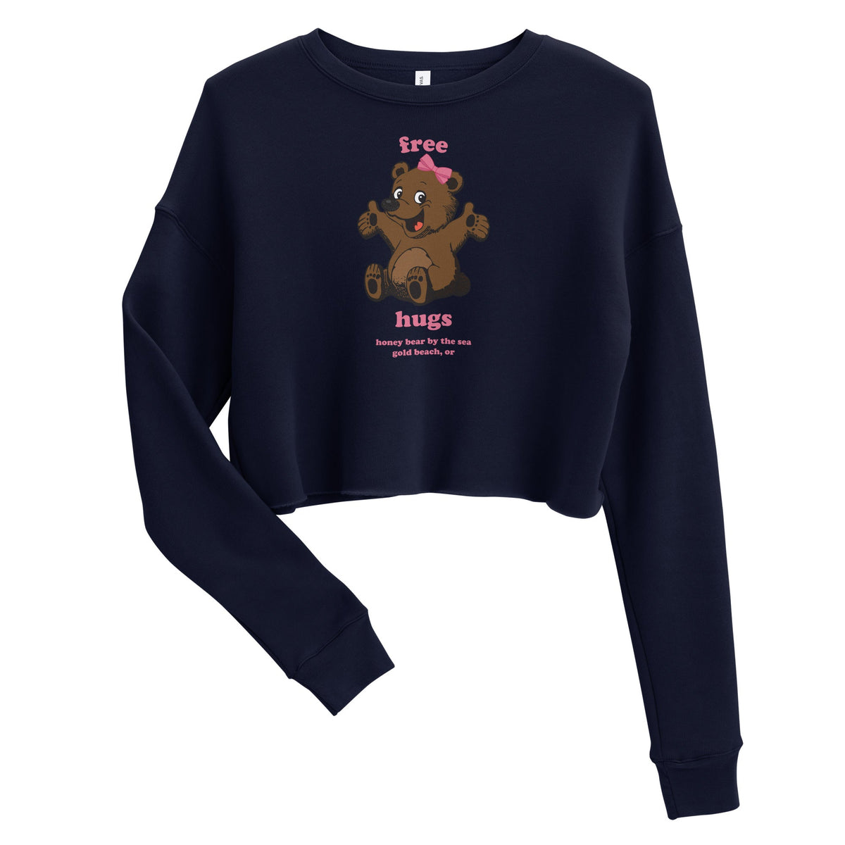 CLEARANCE Free Hugs Honey Bear By the Sea Gold Beach, OR Crop Sweatshirt